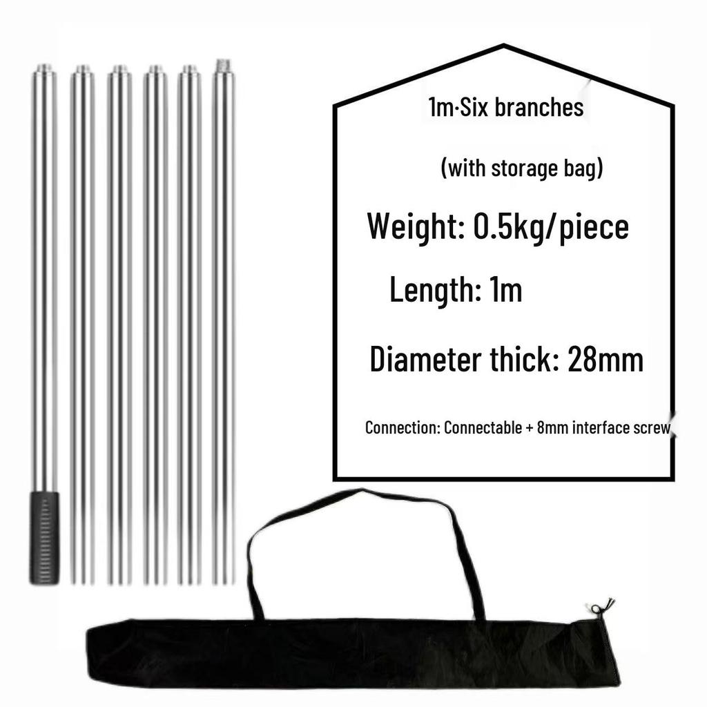 Thickened Anti-Slip Stainless Steel Fishing Net Pole for Catching Big Fish