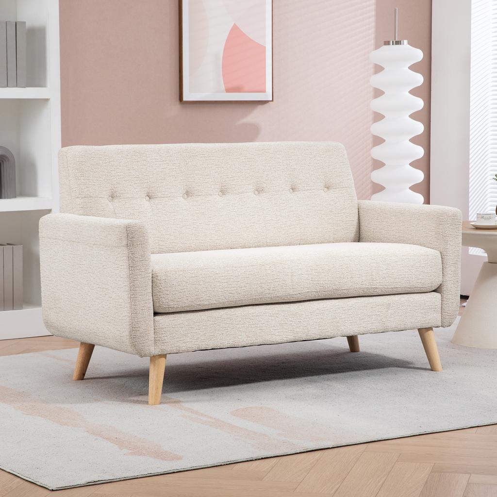 Two-Seater Sofa, Comfortable, 134x71x82 Cm, Beige