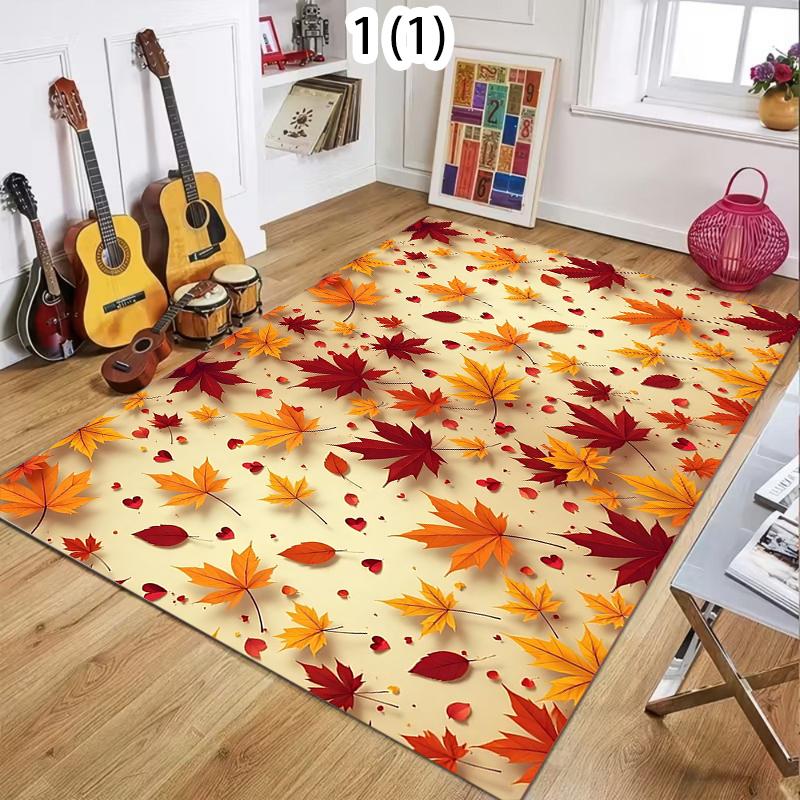 Fall Maple Leaf Entrance Doormat Decor Carpet for Living Room Autumn Harvest Bathroom Non-slip Floormat Thanksgiving Decorations