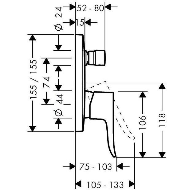 Смеситель Hansgrohe Metris хром 31454000
