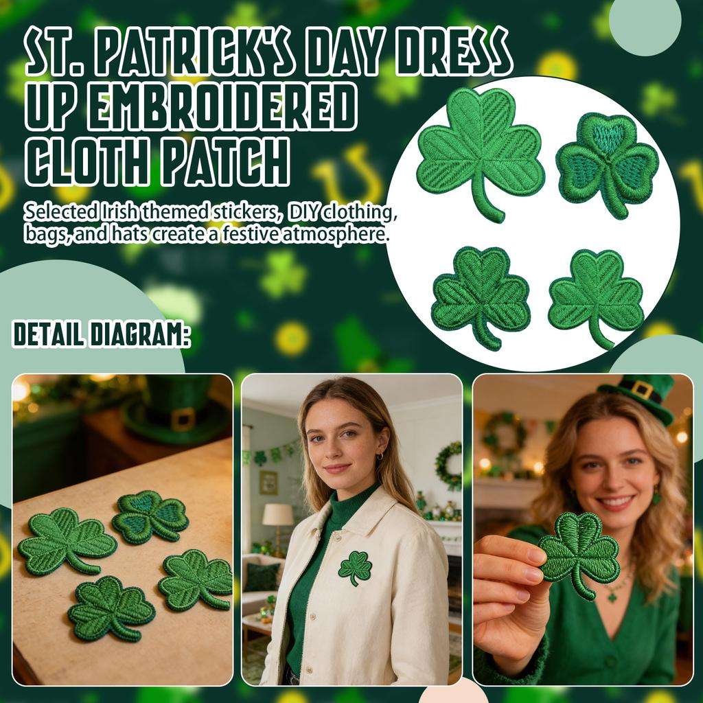 St. Sankt Patricks Day Broderi Patchwork