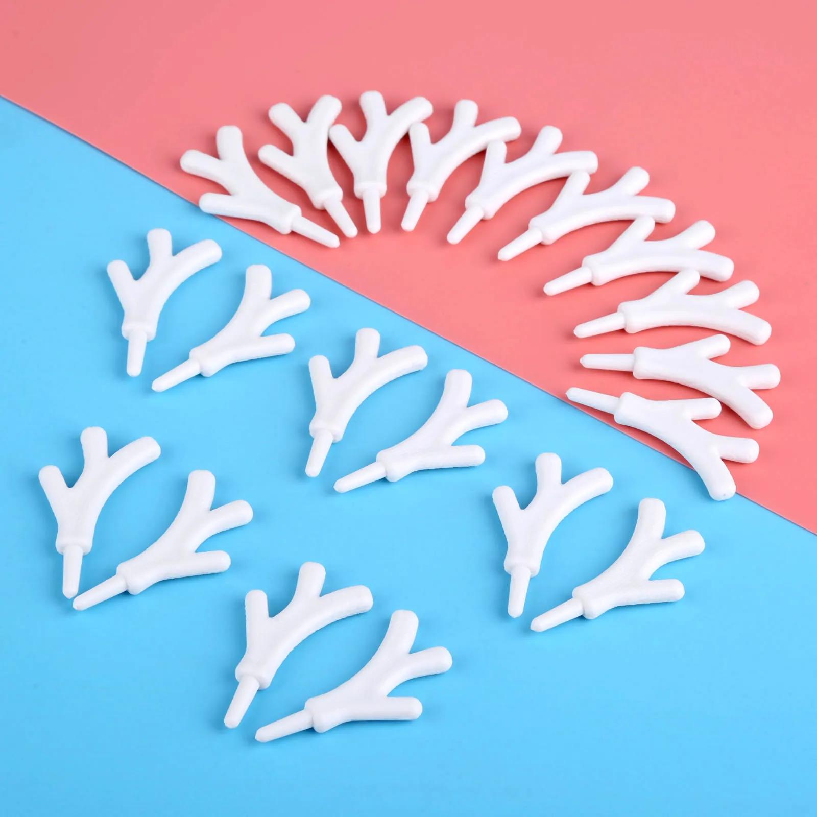 20pcs Branch Antlers Snowman Hand Mini Plastic DIY Christmas New Year Ornament Craft Elk Antler Buckhorn White/Brown Decoration