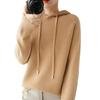 Tuten Knit Hoodie Long Solid Perfect for and Winter Camel Women's Sweater, Sleeve, Soft, Warm, Color, Spring, Autumn, (Golden - 2XL)