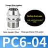 Copper Nickel Quick Connect Pneumatic Fitting PC8-02: Straight Lock Nut Air Tube, 6-16mm.