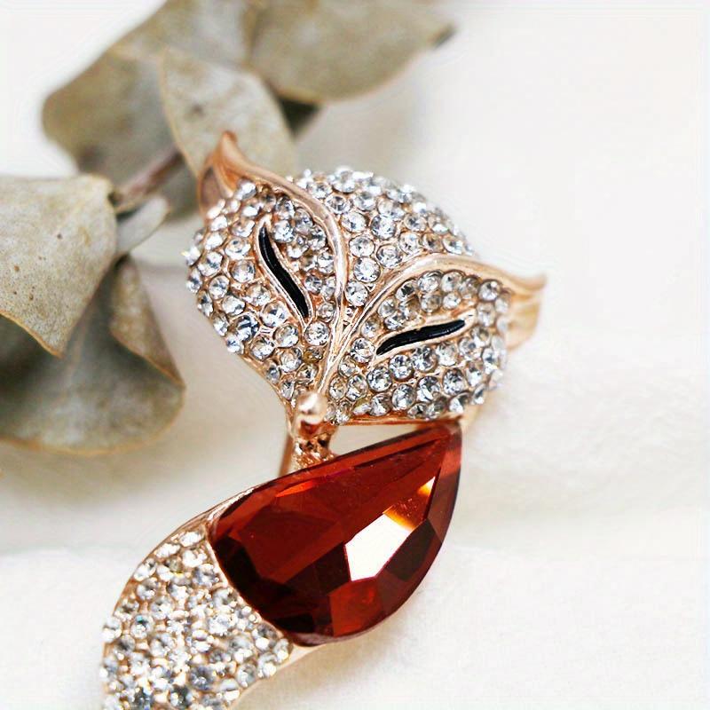 Women Lady Fox Brooches Pins