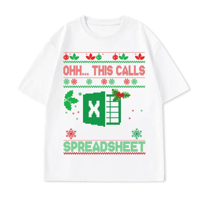 Oh This Calls for A Spreadsheet Christmas Sweater Excel TShirt Y2k Funny Spreadsheet Excel Lover Office Humor Xmas Saying Tee S