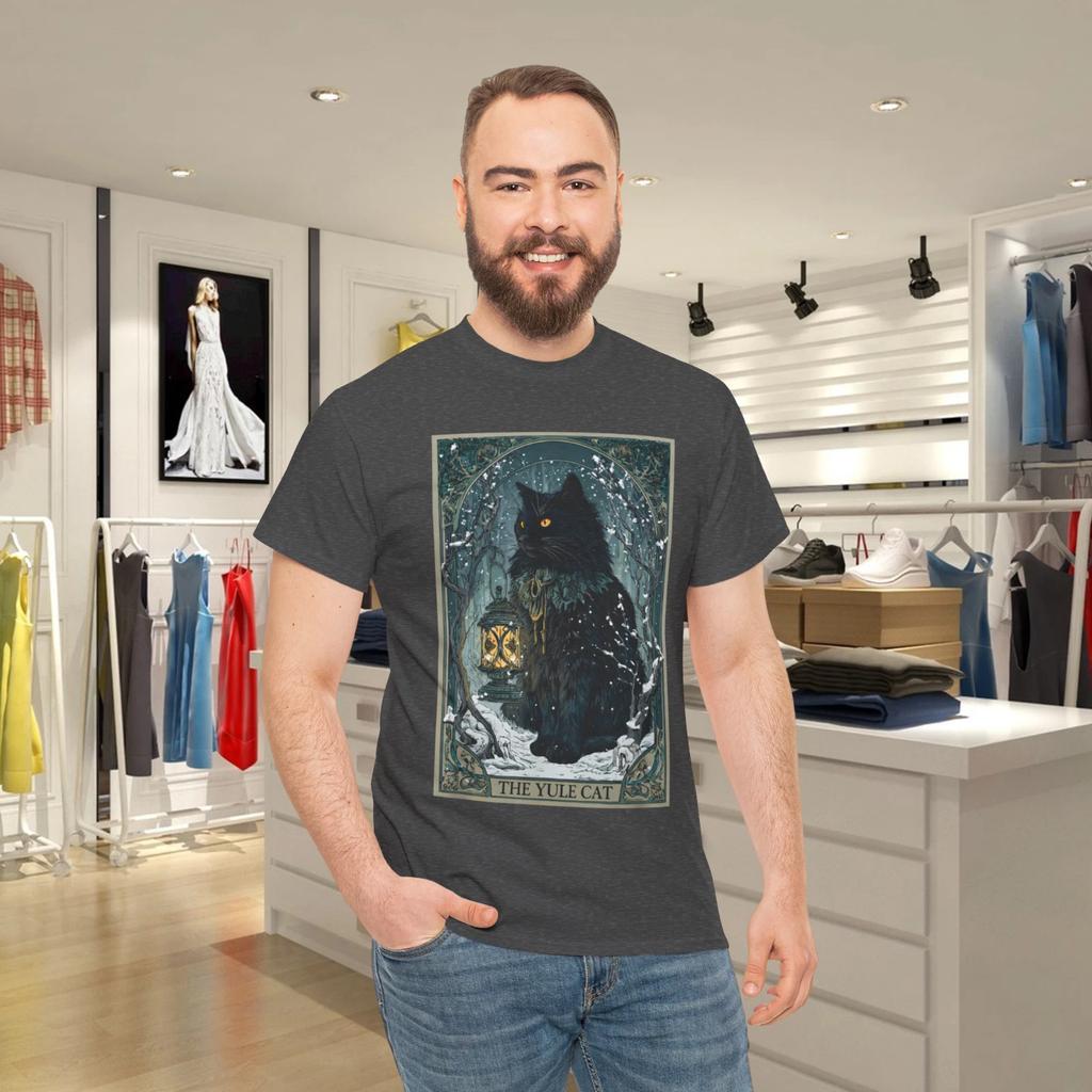 Creepmas Vintage Der Yule-Kater Tarotkarte Dunkles Weihnachten T-Shirt