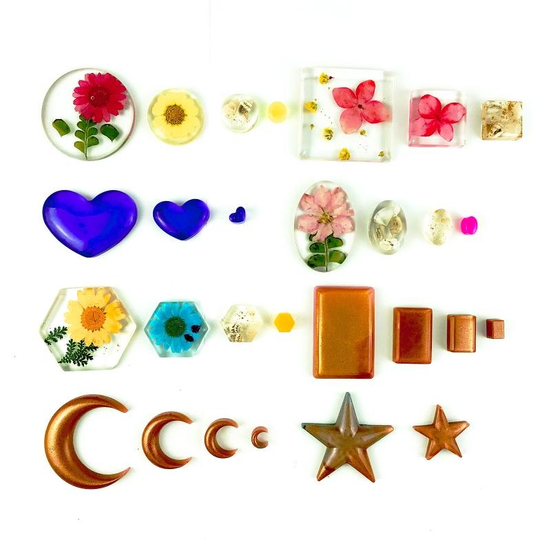 Star Love Moon Pendant Necklace Silicone Mold with Hole for DIY Necklace Crystal Mold Craft Jewelry Making Earring