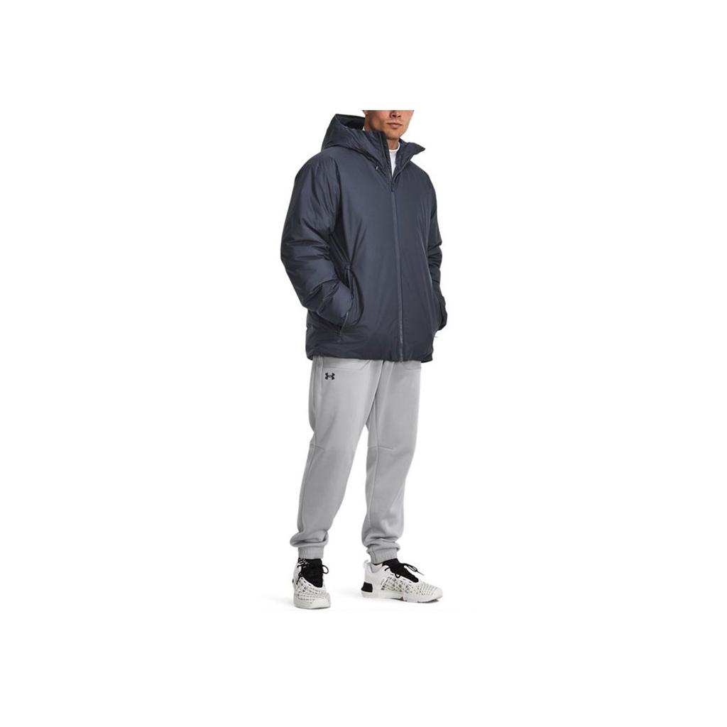 Under Armour Pánská tréninková péřová bunda ColdGear Infrared Fitted Short Svrchní oblečení Šedá 1378840-044