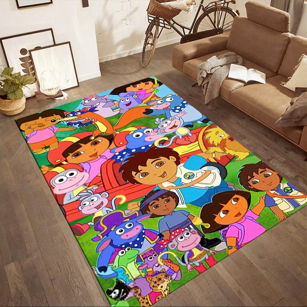 Dora Explorer Area Rug Perfect for Study room Entryway Kitchen Game Room Anti-slip Rug Office home decor Gift for Festivals