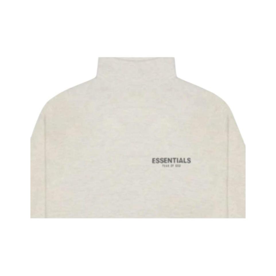 Fear of God Essentials SS20 Mock Neck Fleece-Lined Sweatshirt Unisex Tops Oatmeal FOG-SS20-274