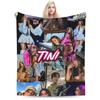 TINI STOESSEL Futttura Tour Fleece Blankets Singer Awesome Throw Blankets for Bed Sofa Couch 200x150cm Bedspreads