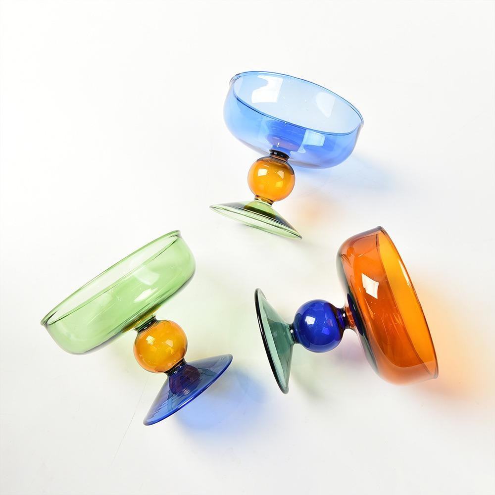 Heat-resistant Glass Ice Cream Bowl High Feet Fruit Salad Bowl Exquisite Yogurt Cup Breakfast