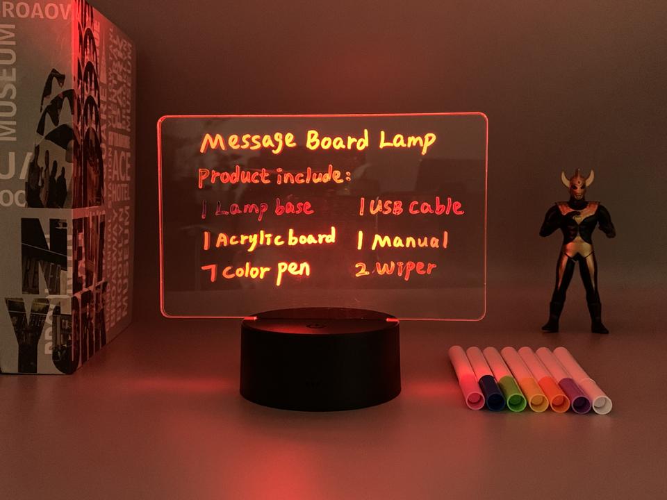 Creative Led Night Light Note Board Message Board With Pen USB Power Decor Night Lamp Message Board 3D Lights