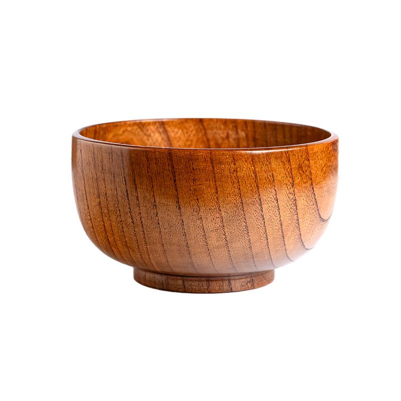Retro Japanese-style Solid Wood Tableware Rice Bowl Household Large Soup Bowl Baby Wooden Bowl Sour Jujube Wood Adult Bowl