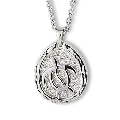 

Aloha Lokahi Hawaiian Jewelry Necklace, Surgical Stainless Steel, Honu, Stainless Steel Silver Azuki Chain (2mm Width), 50cm