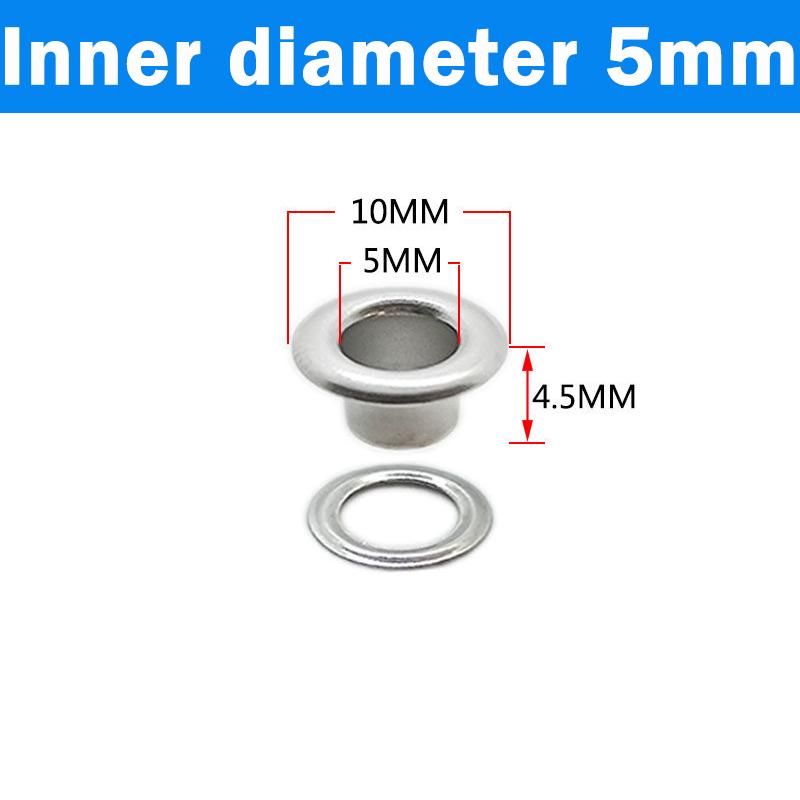 Eyelet Grommet Ring Kit 4/5/6/8/10/12mm Stainless Steel Eyelets Grommets with Washer Silver for Leather Craft Repair Shoes