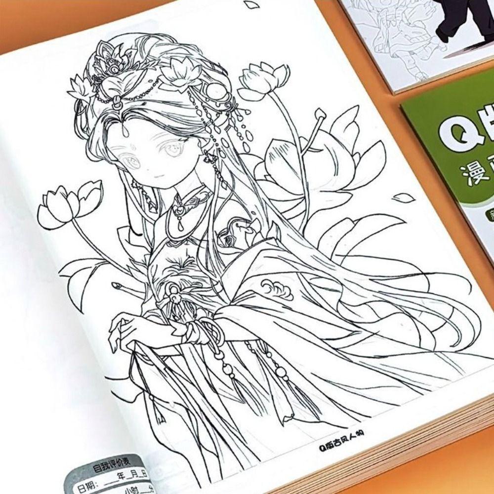 Tracing Comics Line Draft Book Anime Sketch Anime Hand Drawn Book Manga Sketching Tutorial Student