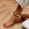 Moda Estiva con Tacco Alto Bocca di Pesce 40-43 Grande Borsa Color Block e Sandali