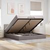 Ottoman Bed with Mattress Taupe 200x200 cm Fabric