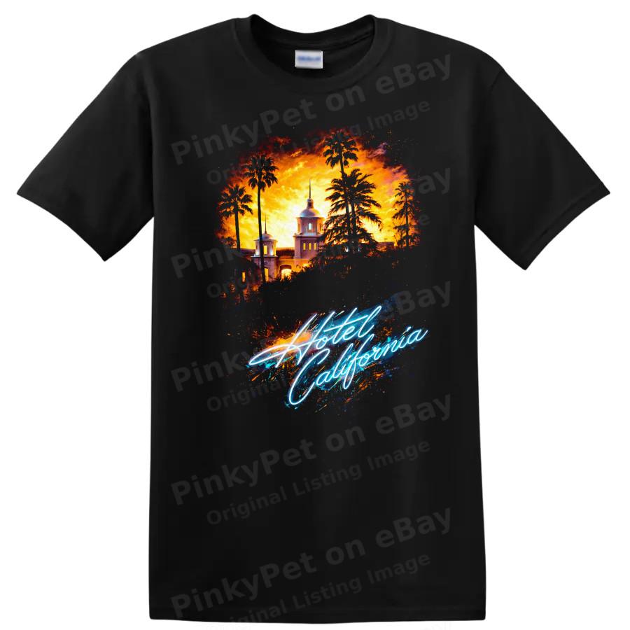T-shirt Tee Stile Copertina Album Rock Classico Vintage Hotel California