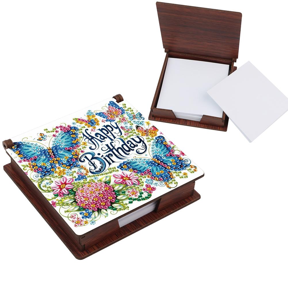 

Animals Diamond Painting Notecard Box Gem Painting Memo Pad Holder Mosaic Kit Rhinestones Post It Dispenser for Adults Beginners