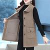 Lana Era Giacca da Donna Anziana Velluto Gilet Senza Maniche Maglione