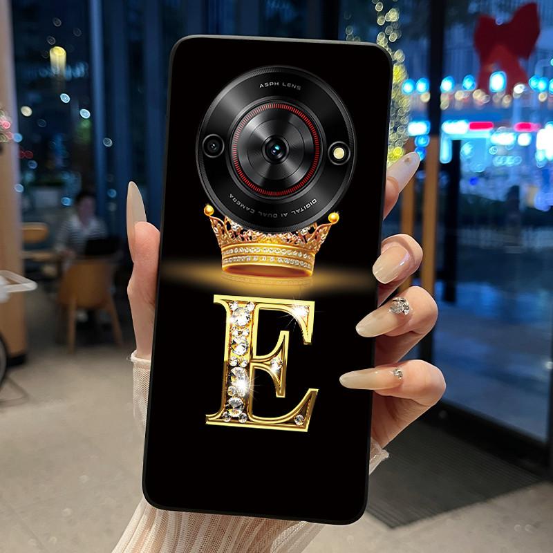 Shockproof Soft Phone Case For ZTE Blade A75 5G/ Nubia Focus 5G Bright Color and Attractive Crown Letter Pattern Casing