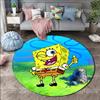 Cartoon SpongeBob Schwammkopf Druck Runder Teppich für Wohnzimmer Schlafzimmer Tisch und Stuhl Sofa Heimdekoration Bereichsteppich Luxuriöses Geschenk