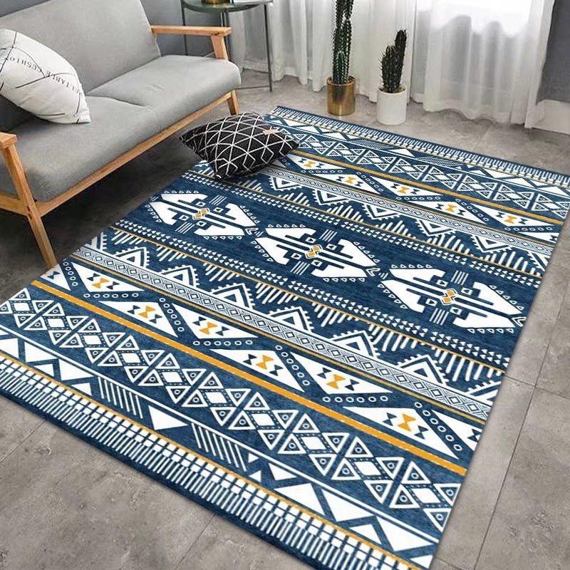 Bohemian Flannel Area Rug Non-Slip Living Room Carpet Vintage Pattern Floor Mat for Cozy Bedroom Home Decor Its Very Beautiful