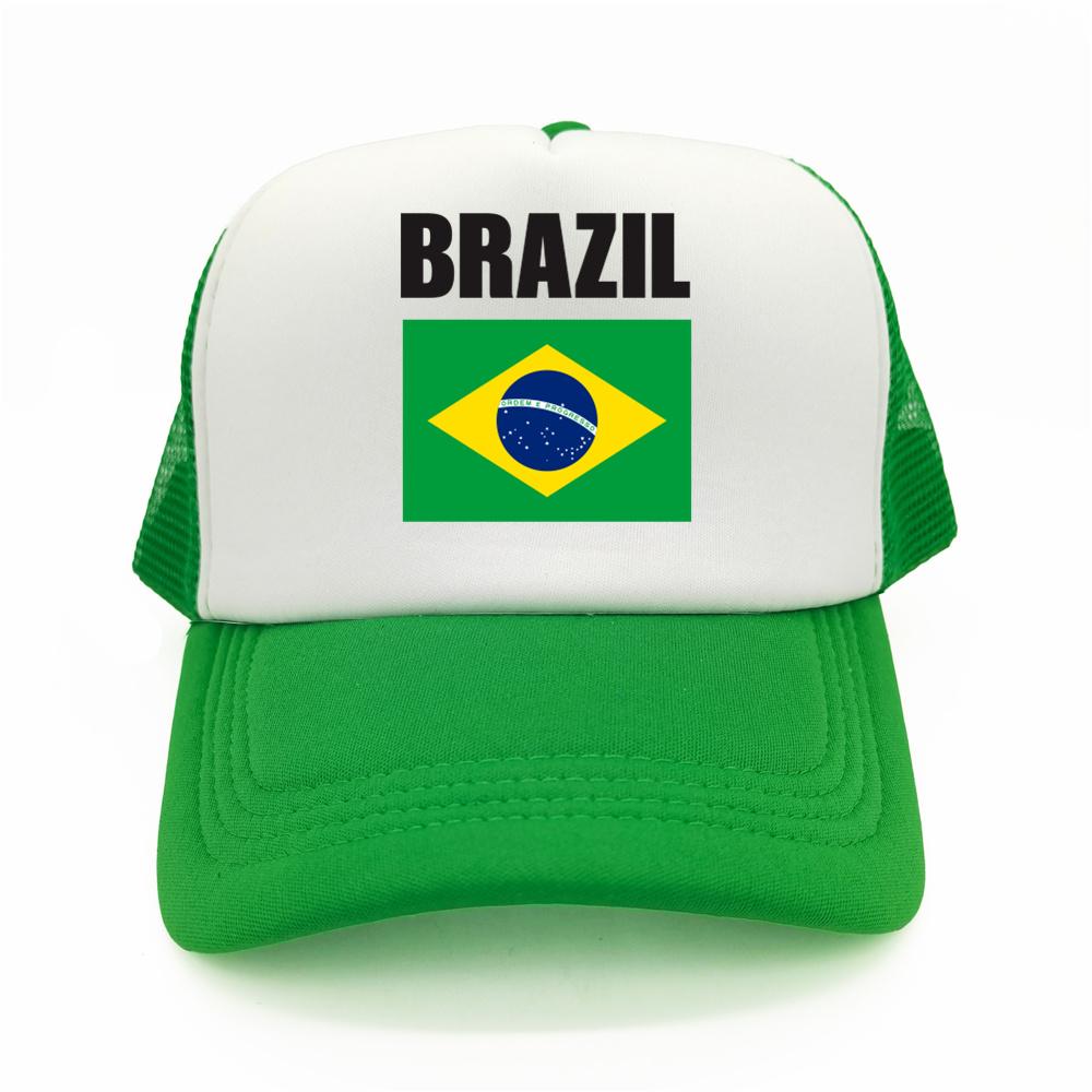 Brazil Flag Trucker Hat Adult Adjustable Mesh Net Country Fans Baseball Cap Unisex Women Hip Hop Dad Gift Hat