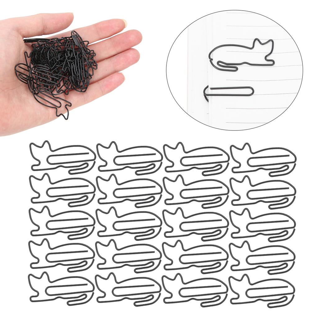 30PCS Plastic Coated Wire Paperclip Bookmark Clip File Business Card Holder Office Supplies