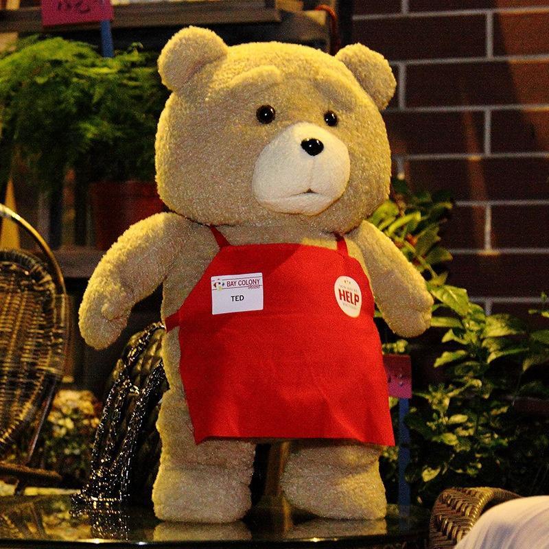 Peluche Oso Teddy Ted Con Delantal 46CM Animales de Peluche Suaves y  Peluches Regalo para Niños (Para ti: 46cm)