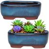 Keramik Blumentopf Kreativer Sukkulenten Pflanztopf mit Abflussloch Blumen Hohe Qualität Chinesischer Stil Bonsai Töpfe Keramik Handwerk