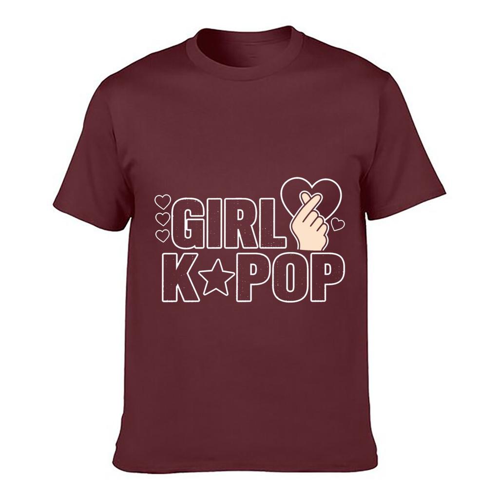 Pink Girl K Pop Heart Graphic Loose Vintage Distressed Washed Casual Tee