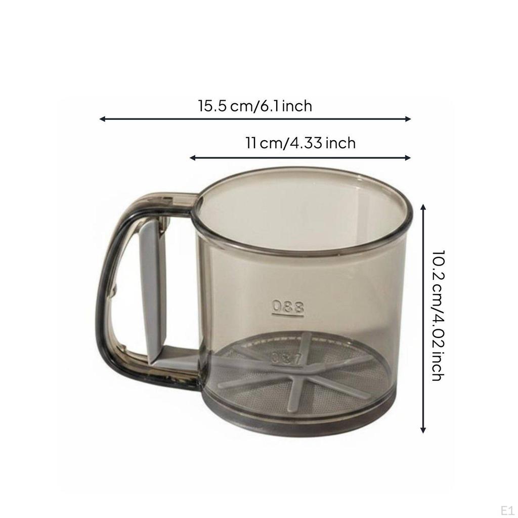 Semi Automatic Flour Sifter Easy To Use Manual Culinary Sieve Food Grade Hand Crank for