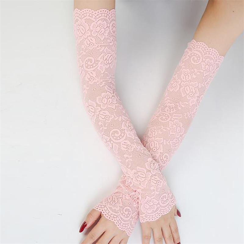 Summer Women Driving Glove Sunproof Arm Sleeves Sexy Lace Gloves Lady Fingerless Elastic Sleeve Fake Sleeves Classic Long Glove