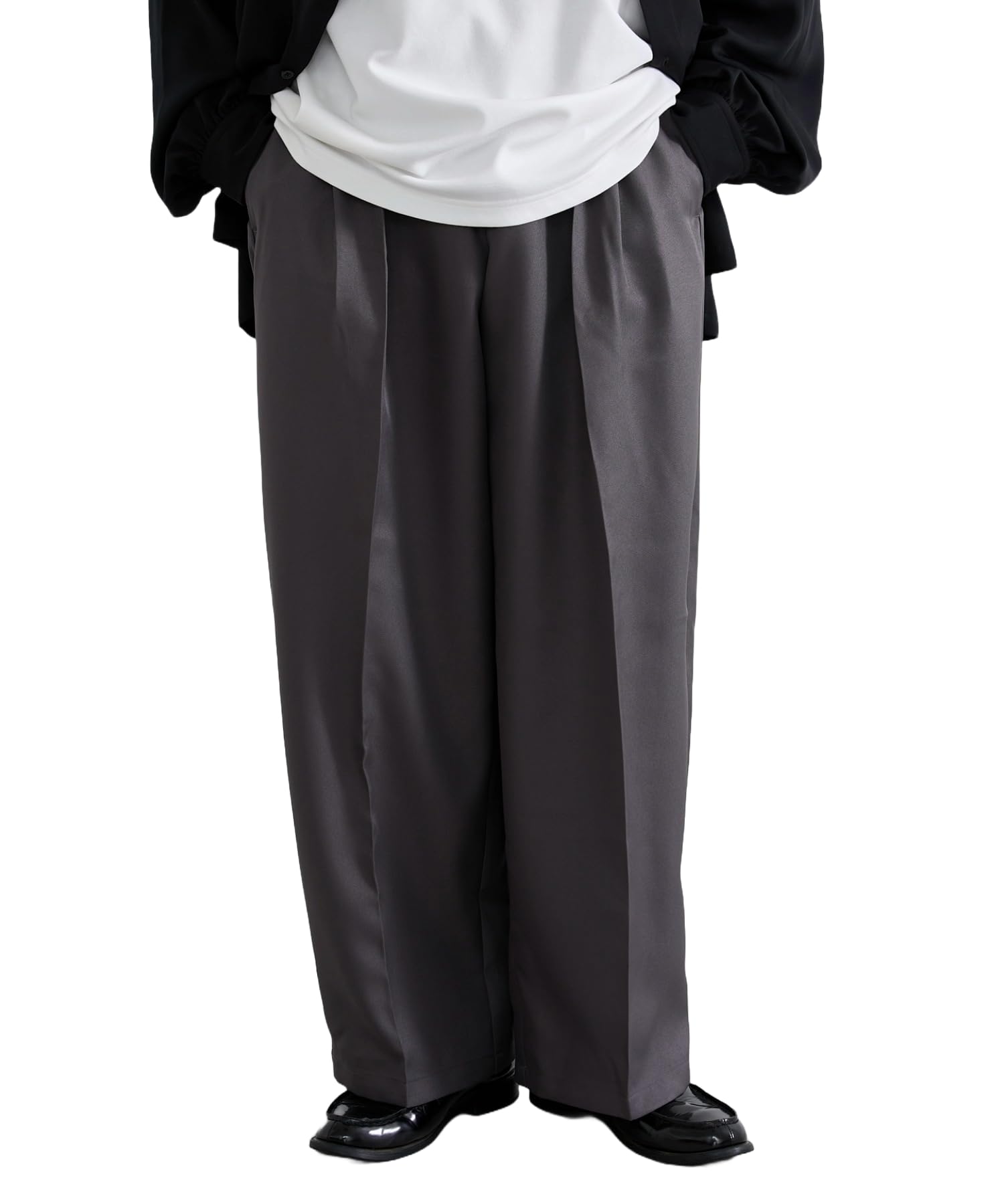 

WEGO Unisex Wide Leg Straight Leg Korean Size Gray Men s Slacks, Pants, Bottoms, Autumn/Winter Clothes, Style, Simple, Gift, Classic, серый