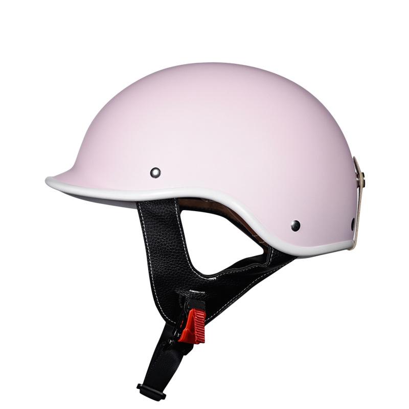 

3C Certified electric motorcycle helmet for men and women, retro half helmet for scooters, all-season safety helmet S конфеты розовый