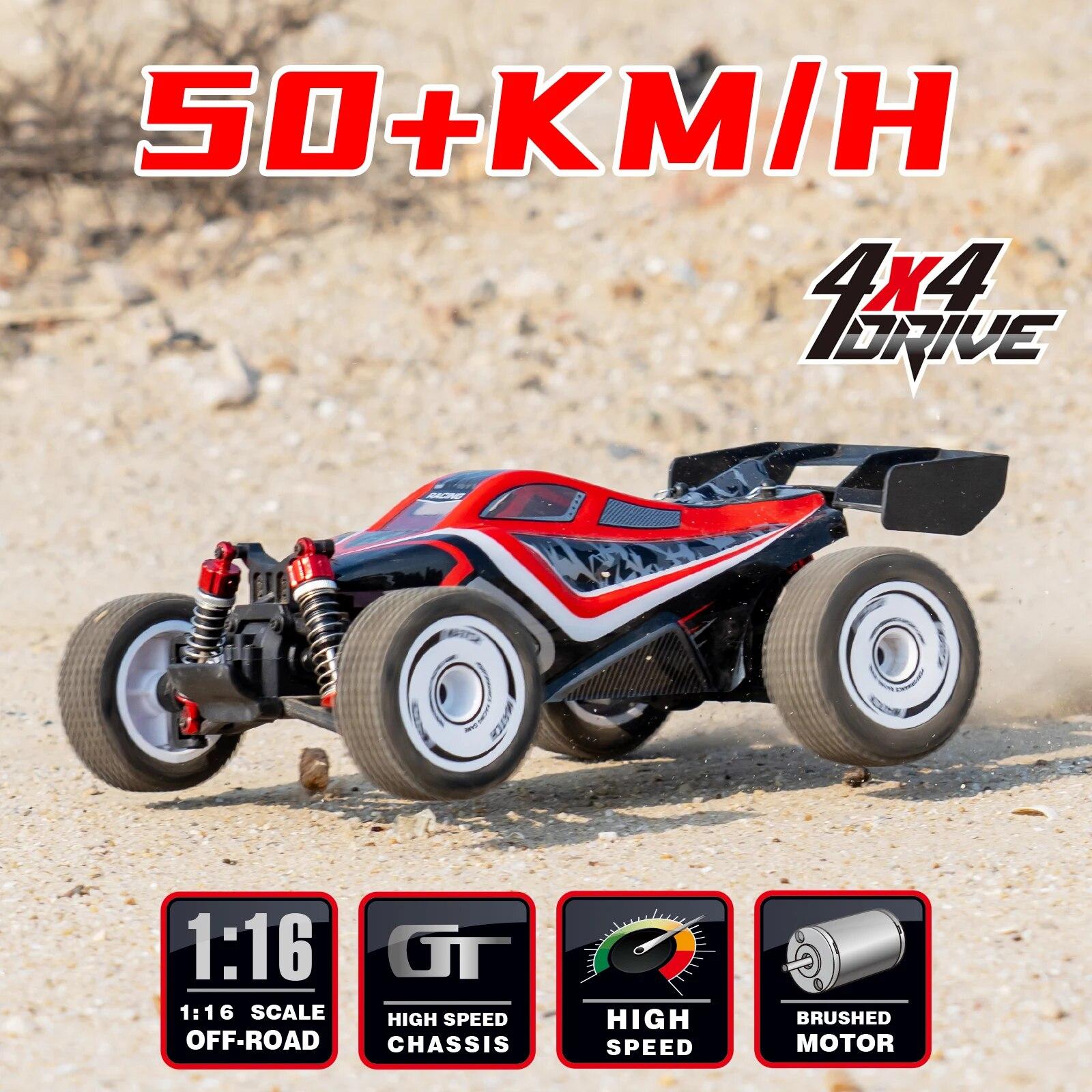 

1:16 RC Car 50+km/h High Speed Remote Control Racing Drift Vehicle 2.4G 4WD Off Road Truck Toys for Children vs Wltoys 144001