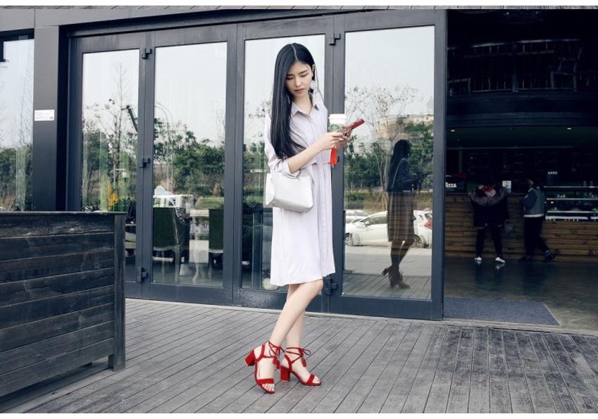 2026 New Women's Tassel Chunky Heel Sandals - Breathable, Versatile Outdoor High Heels, Plus Size Available