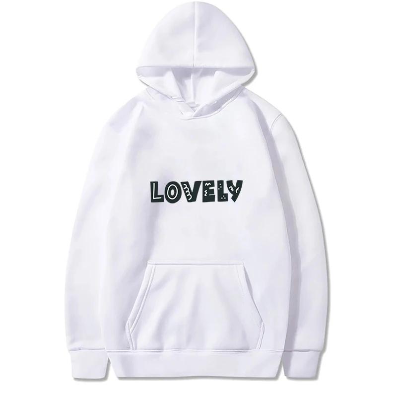 Autumn Fleece Korean Fashion Drawstring Pockets Solid Color Long Sleeve Hooded Finger Heart Loose Hoodie Sweatshirts Top