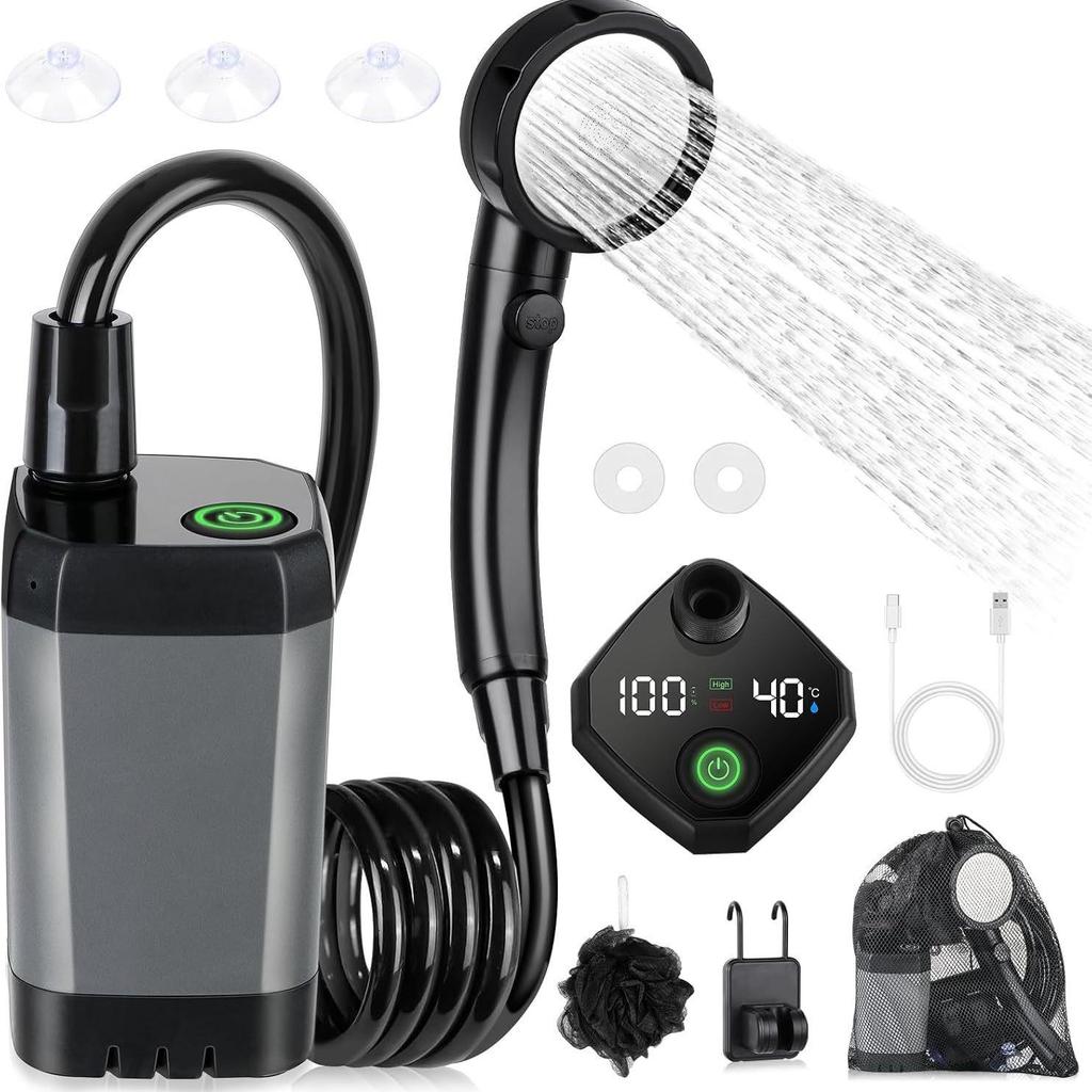Portable Self-Priming Outdoor Shower Pump with Shower Head for Dorms and Rural Homes