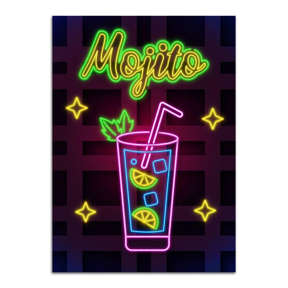 Neon Sign Art Tacos Ramen Food Poster Print Hot Dog Fries Burger Canvas Painting Modern Home Decor Picture For Kitchen Frameless