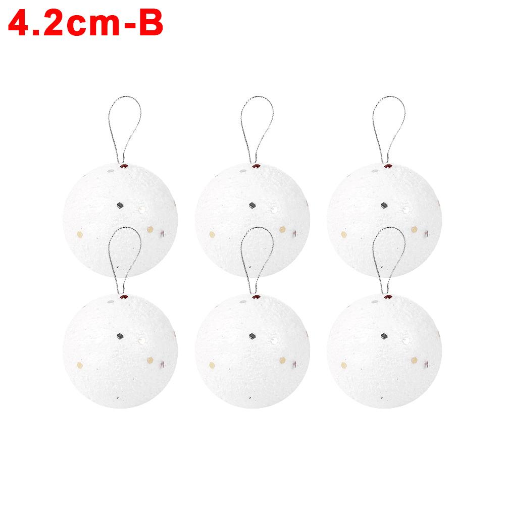 24/6Pcs White Christmas Balls Ornaments Round Foam Balls DIY Xmas Tree Hanging Pendant Ball Home Xmas New Year Party Decorations