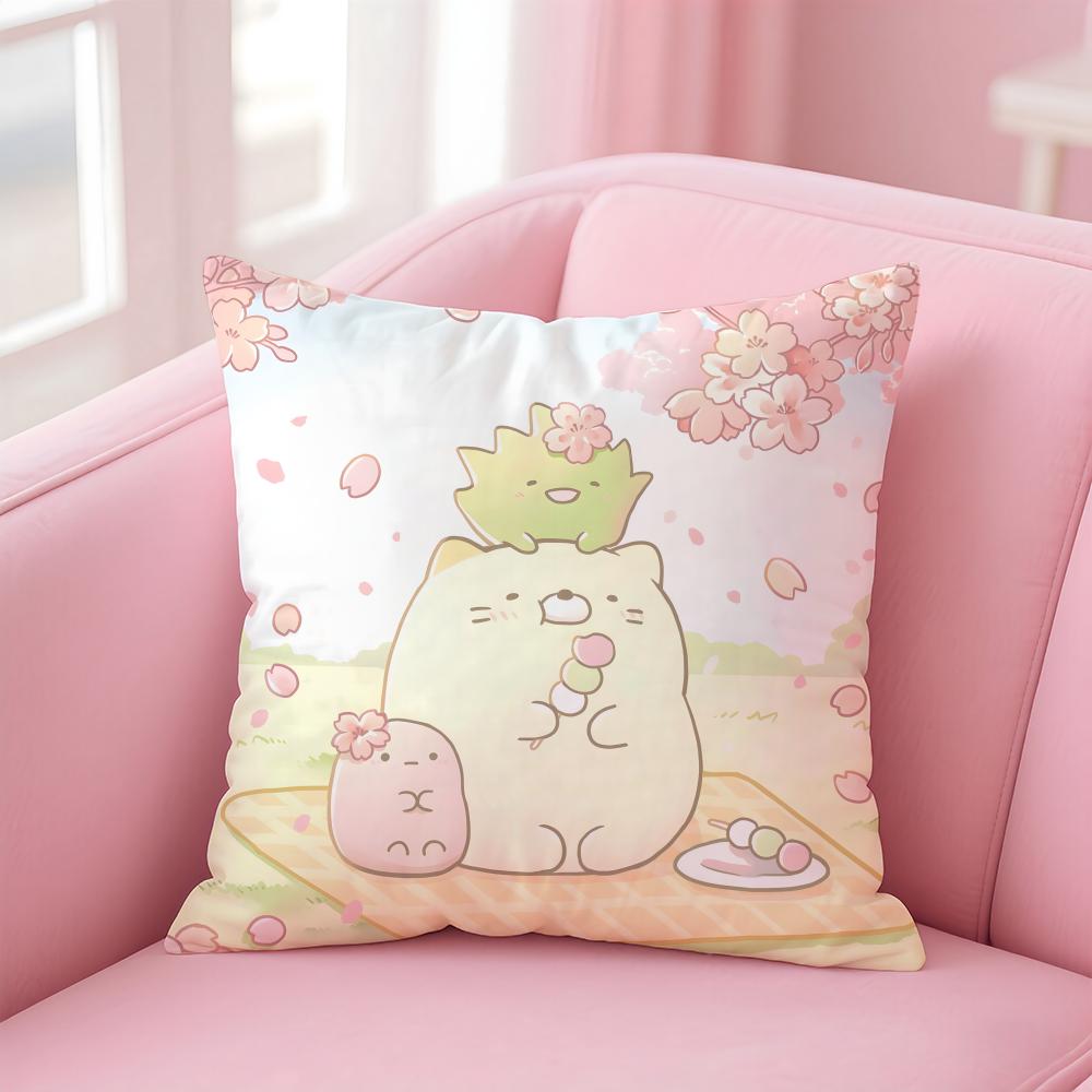 S-Sumikko Gurashi Cushion Cover Pillow Case Soft Friendly Fabric & Concealed Zipper