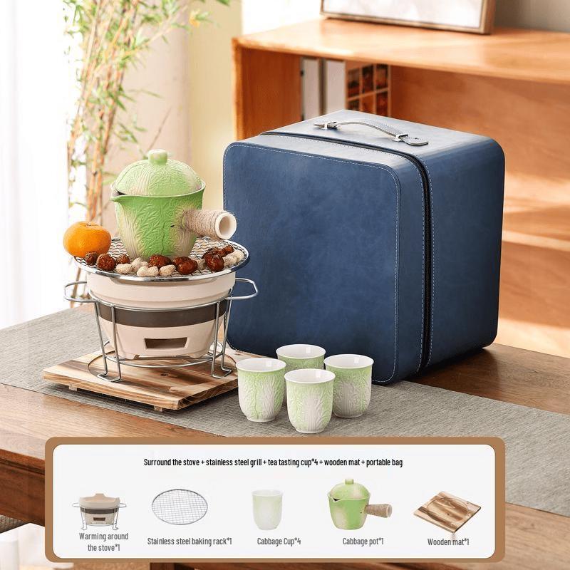 Portable Ceramic Charcoal Tea Brewing Set