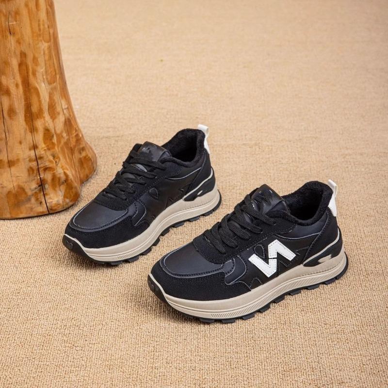 Damskie buty aksamitne jednolite ciepłe codzienne buty sportowe damskie zimowe nowe wszechstronne modne