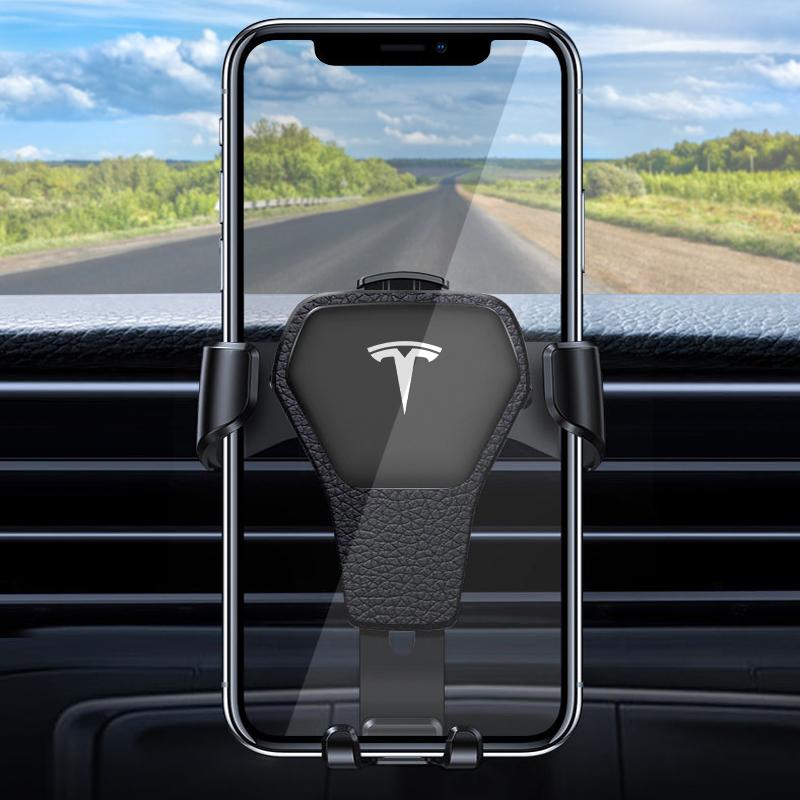 Car Phone Holder Vent Bracket GPS Navigation Mobile Car Styling For Tesla Model 3 Model X Y Style Roadster Auto Accessories