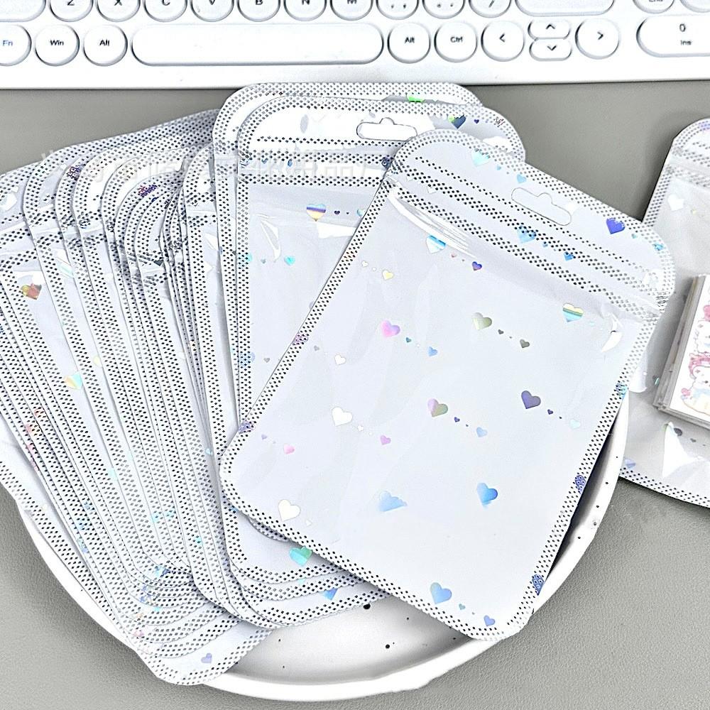 10Pcs/pack Candy Color Thickened Self-sealing Bag Transparent Ziplock Bag Gift Packaging Sealed Bag